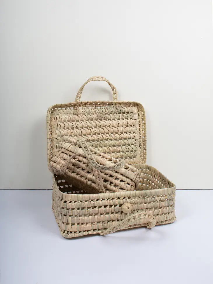 Woven Palm Leaf Hampers (Set of 2)