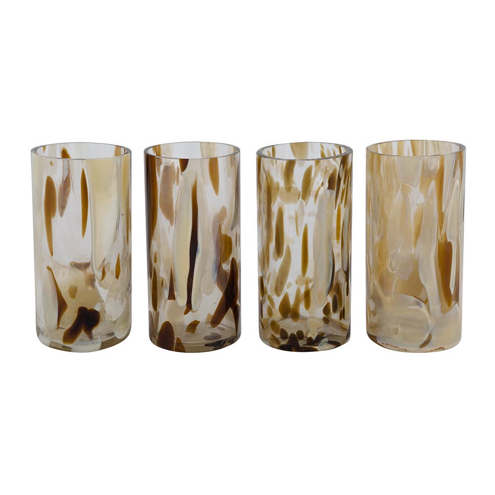 Abstract Highball Drinking Glasses (Set of 3 or 4)