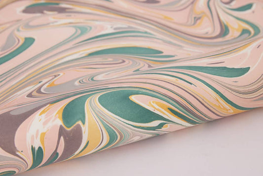 Hand Marbled Gift Wrap | Rose Quartz