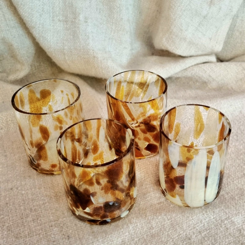 Abstract Spot Tumbler Drinking Glasses (Set of 4)