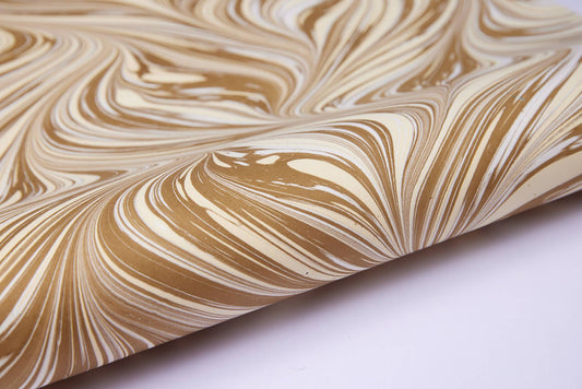 Hand Marbled Gift Wrap | Golden Fawn